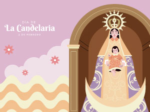 Imagen recordando las fiestas de la virgen de la Candelaria