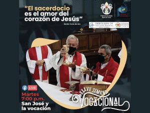 Imagen invitación semana vocacional con sacerdotes de la Diócesis